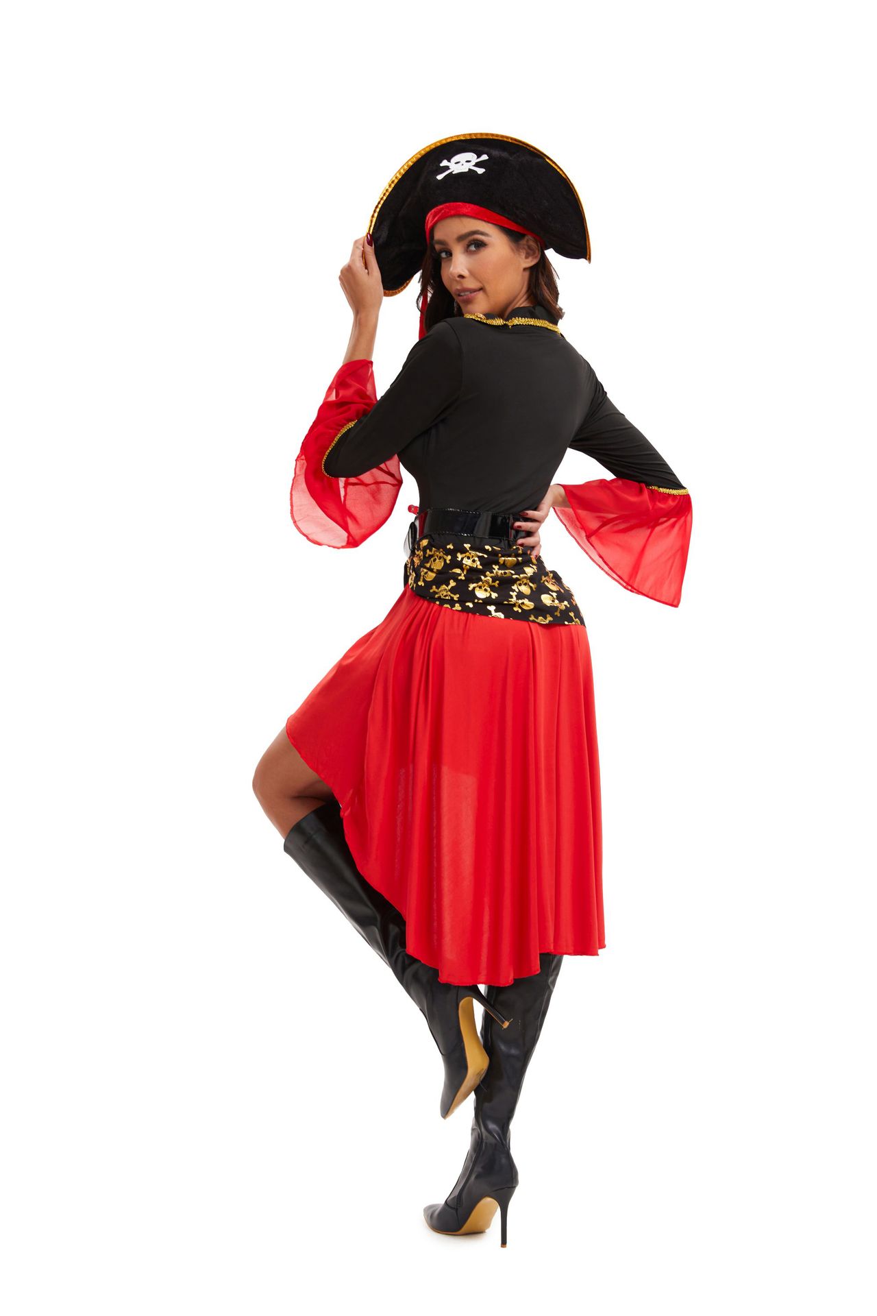  2 Pc Cruel Seas Pirate Captain Dress Costume